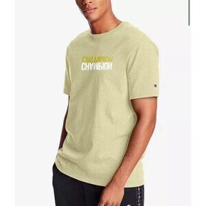 NEW Without Tags Champion Men's S Heritage Logo Graphic T-Shirt Lemon Yellow